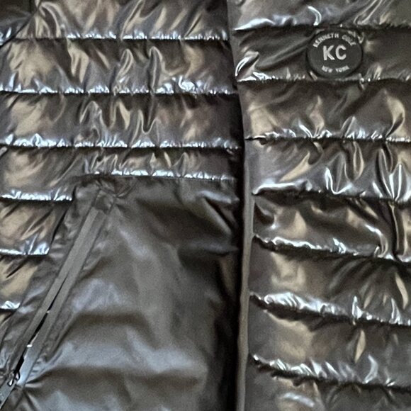 Kenneth Cole New York Black Quilted Fleece-Lined Hooded Puffer Jacket, Size S - Picture 7 of 13
